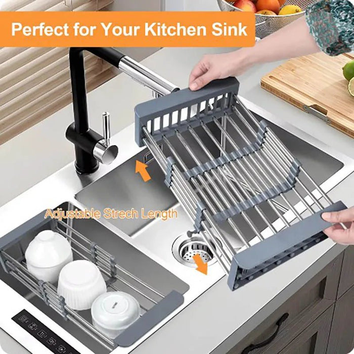 Escurridor de fregadero de cocina, escurridor de platos, cesta de cocina, escurridor plegable - Quierox - Tienda Online