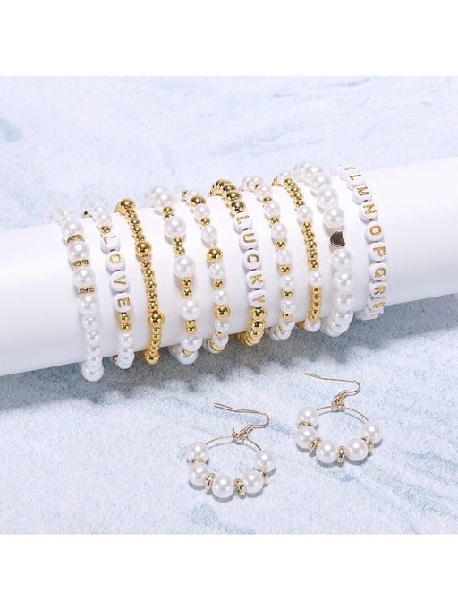 Esferas De Color Dorado Para Hacer Pulseras Kit De Bricolaje Con Perlas De Imitación - Quierox - Tienda Online