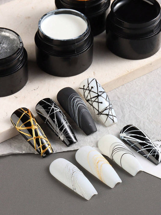 Esmalte de uñas en gel con diseño de araña, 4 unidades, en caja, con pintura UV - Quierox - Tienda Online