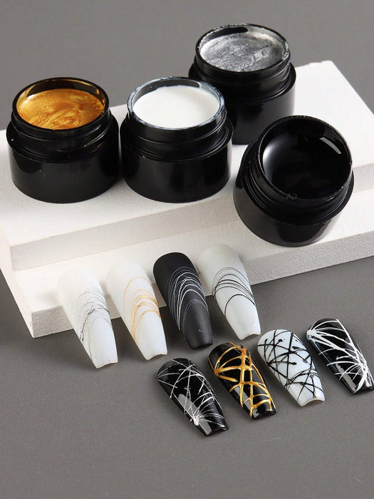 Esmalte de uñas en gel con diseño de araña, 4 unidades, en caja, con pintura UV - Quierox - Tienda Online