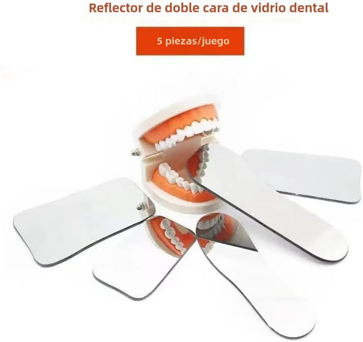 Espejo intraoral de 5 piezas, fotografía intraoral de ortodoncia, reflector de 2 lados - Quierox - Tienda Online