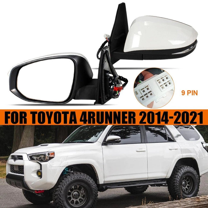 Espejo retrovisor izquierdo para Toyota 4Runner 14 - 21 perla blanco Turn Singal Puddle Light Mirror - Quierox - Tienda Online