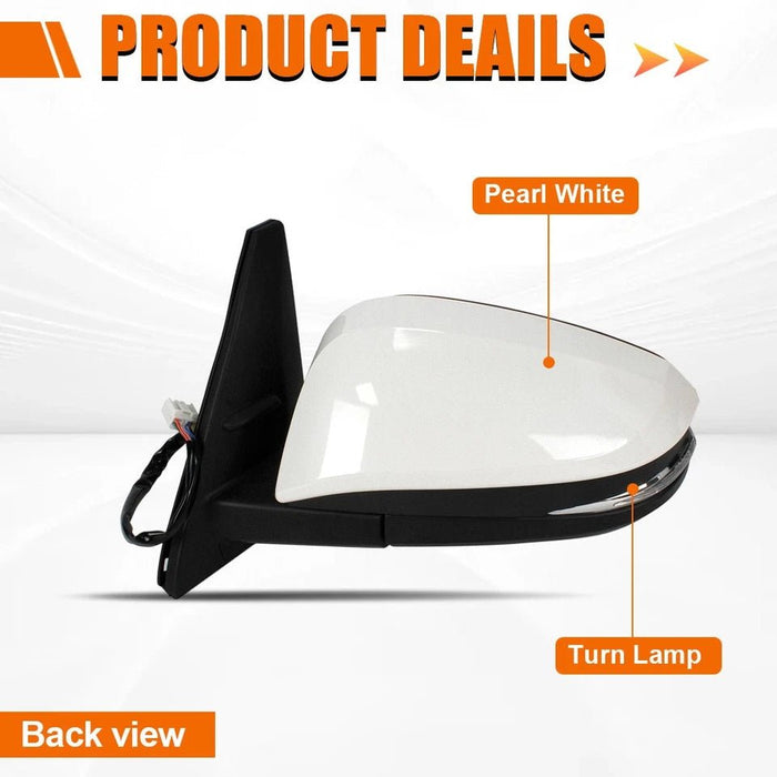 Espejo retrovisor izquierdo para Toyota 4Runner 14 - 21 perla blanco Turn Singal Puddle Light Mirror - Quierox - Tienda Online