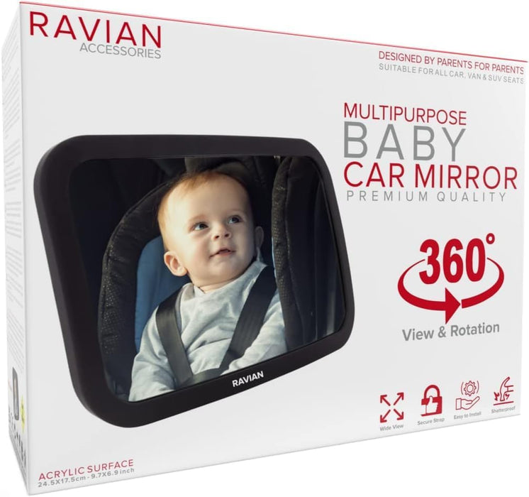 Espejo retrovisor para bebé RAVIAN para asiento trasero - Quierox - Tienda Online
