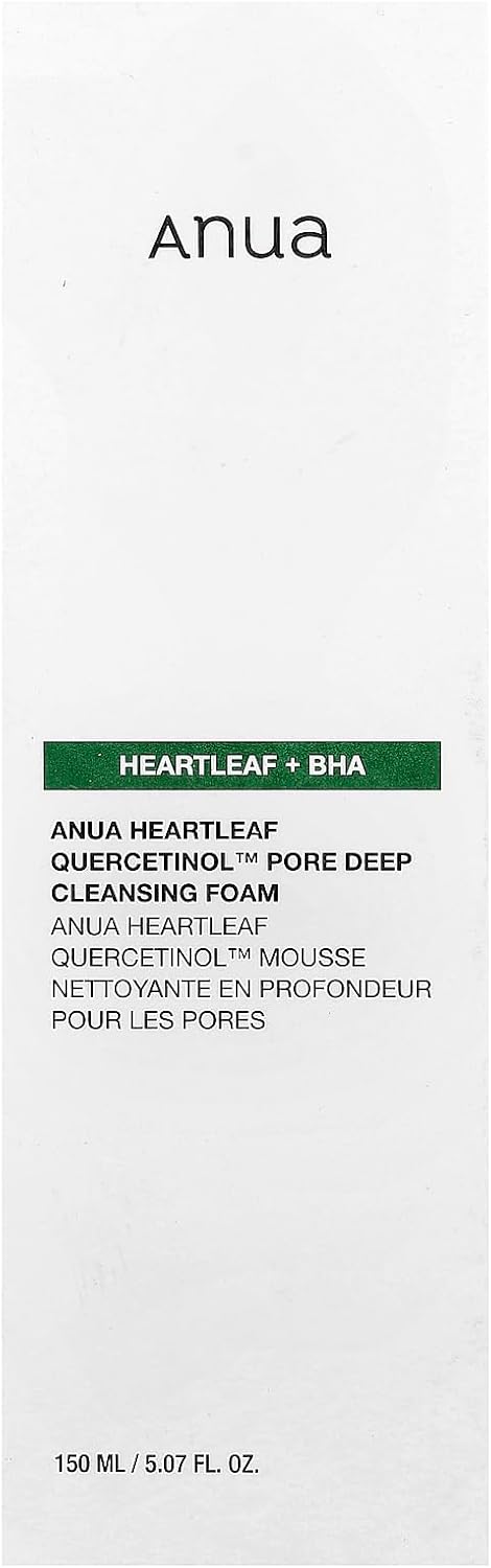 Espuma limpiadora profunda de poros con quercetinol de ANUA Heartleaf, 150 ml - Quierox - Tienda Online