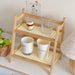 Estantería de almacenamiento de madera de 2 niveles, soporte de escritorio de ratán - Quierox - Tienda Online