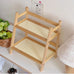 Estantería de almacenamiento de madera de 2 niveles, soporte de escritorio de ratán - Quierox - Tienda Online