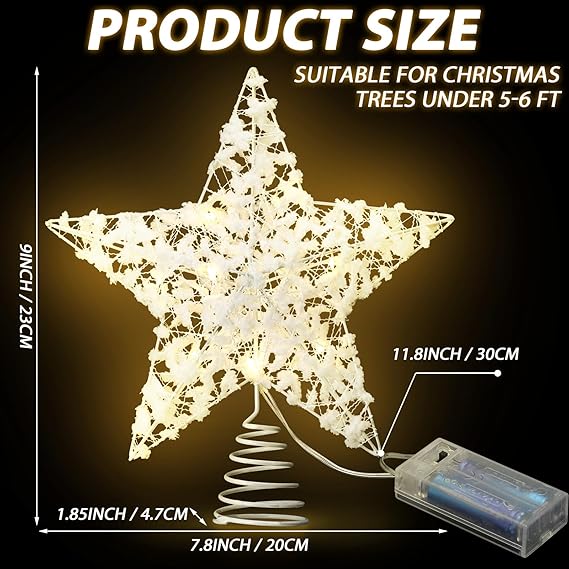 Estrella decorativa para árbol de Navidad con luces LED - Quierox - Tienda Online