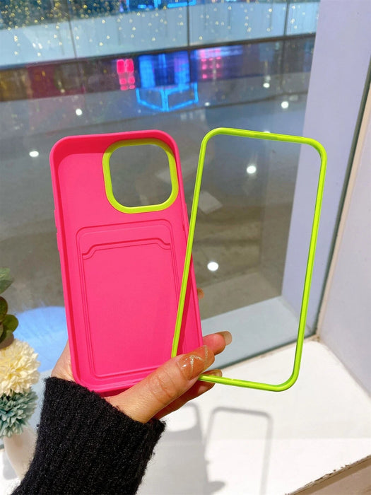 Estuche Apple 2 en 1 rosa intenso desmontable con ranura para tarjetas de una sola capa - Quierox - Tienda Online