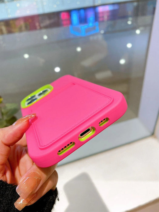 Estuche Apple 2 en 1 rosa intenso desmontable con ranura para tarjetas de una sola capa - Quierox - Tienda Online