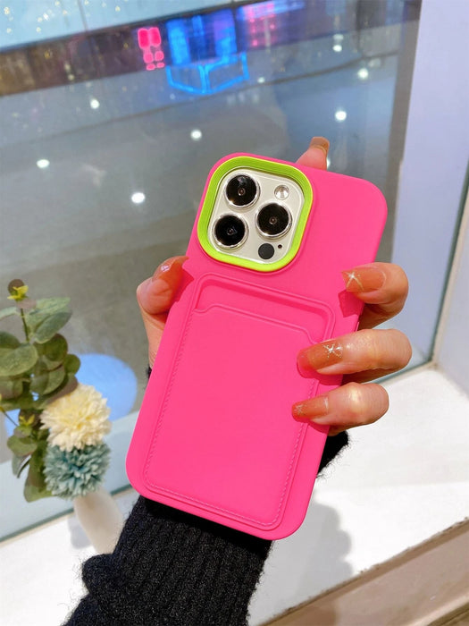 Estuche Apple 2 en 1 rosa intenso desmontable con ranura para tarjetas de una sola capa - Quierox - Tienda Online