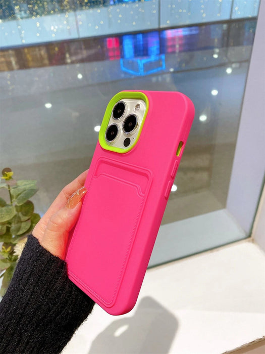 Estuche Apple 2 en 1 rosa intenso desmontable con ranura para tarjetas de una sola capa - Quierox - Tienda Online