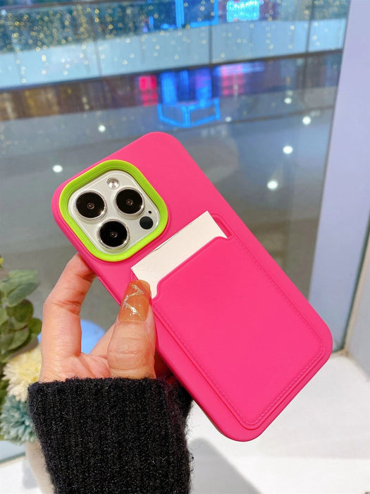 Estuche Apple 2 en 1 rosa intenso desmontable con ranura para tarjetas de una sola capa - Quierox - Tienda Online