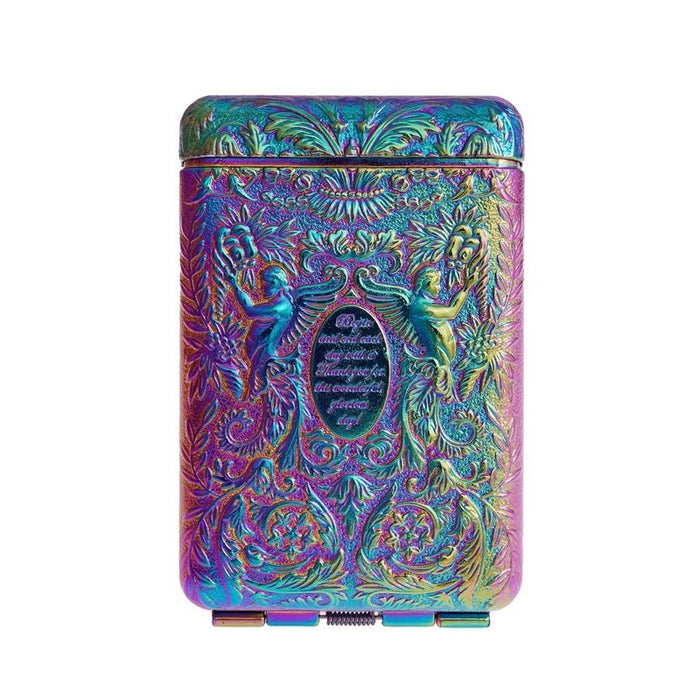 Estuche de cigarrillos metálico retro tallado a mano para 14 cigarrillos - Quierox - Tienda Online