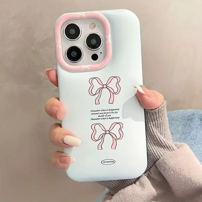 Estuche de teléfono de perla de arco de moño 3D estiloso coreano - Quierox - Tienda Online