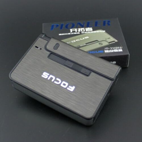 Estuche para cigarrillos y encendedor portátil Focusi/Expulsión automática de cigarrillos - Quierox - Tienda Online
