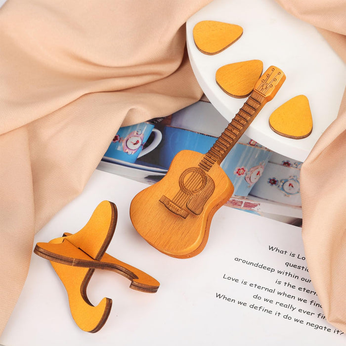 Estuche para púas de guitarra, caja de púas de guitarra de madera con 3 púas - Quierox - Tienda Online