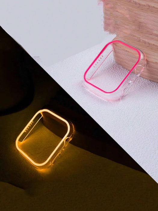 Estuche protector transparente con luz nocturna y cambio de color compatible con Apple Watch - 45 - Quierox - Tienda Online