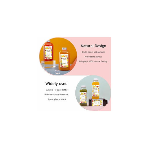 Etiquetas adhesivas de plástico para botellas de jugo de frutas 1.5 x 2.5 pulgadas - Quierox - Tienda Online