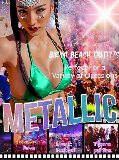 EVELUST Trajes de rave para mujer Sexy Metálico Holográfico, traje de baño y falda - Quierox - Tienda Online