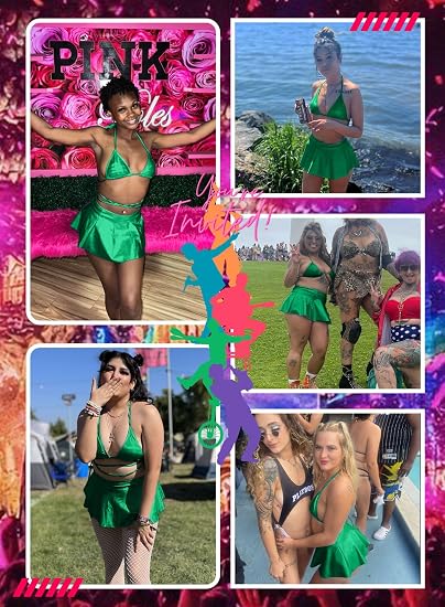 EVELUST Trajes de rave para mujer Sexy Metálico Holográfico, traje de baño y falda - Quierox - Tienda Online
