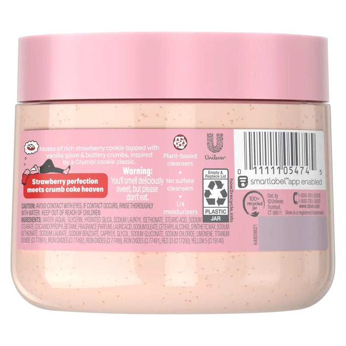 Exfoliante corporal Dove Crumbl, pastel de migas de fresa, 15 oz - Quierox - Tienda Online