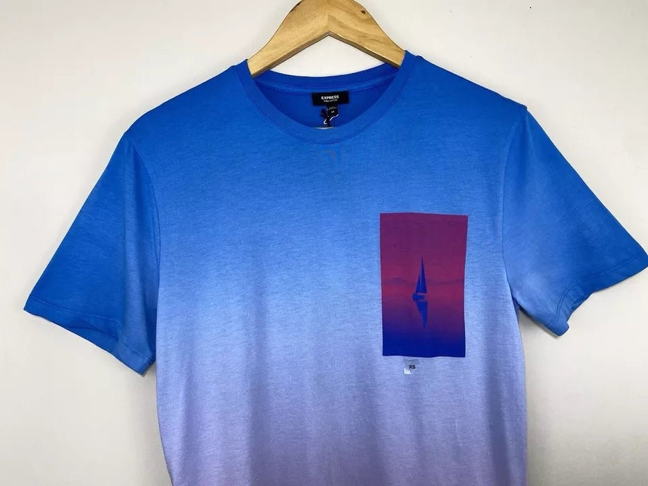 EXPRESS Camiseta de algodón Pima con estampado gráfico de vela, teñida por inmersión - Quierox - Tienda Online