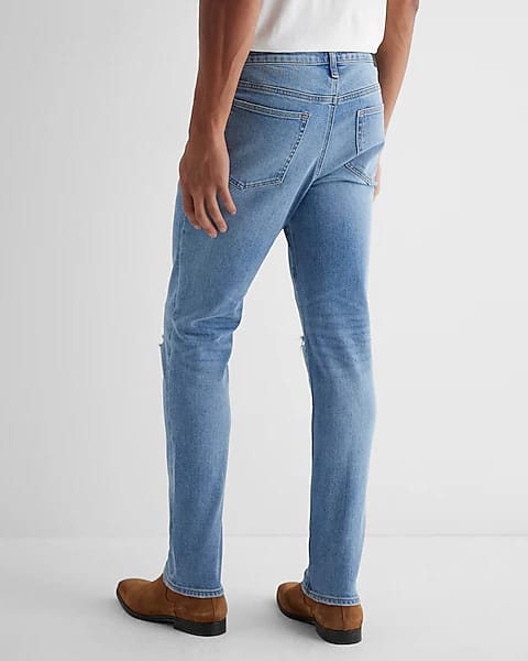 EXPRESS Vaqueros pitillo con lavado claro, rotos y muy elásticos - Quierox - Tienda Online