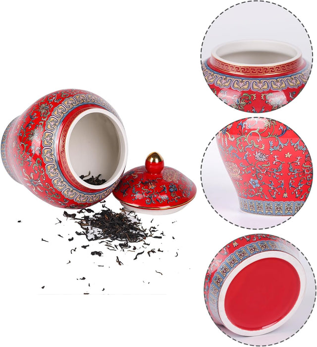 Exquisito jarrón de jengibre esmaltado, hecho a mano con diseño inspirado en los generales de la dinastía Yuan - Quierox - Tienda Online