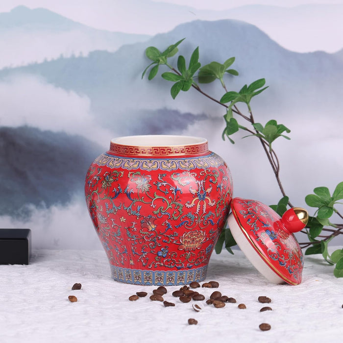 Exquisito jarrón de jengibre esmaltado, hecho a mano con diseño inspirado en los generales de la dinastía Yuan - Quierox - Tienda Online
