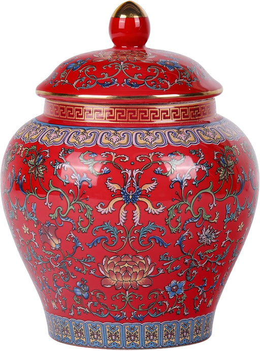 Exquisito jarrón de jengibre esmaltado, hecho a mano con diseño inspirado en los generales de la dinastía Yuan - Quierox - Tienda Online