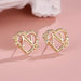 Exquisitos pendientes de botón con diseño de corazón y letra N - Quierox - Tienda Online