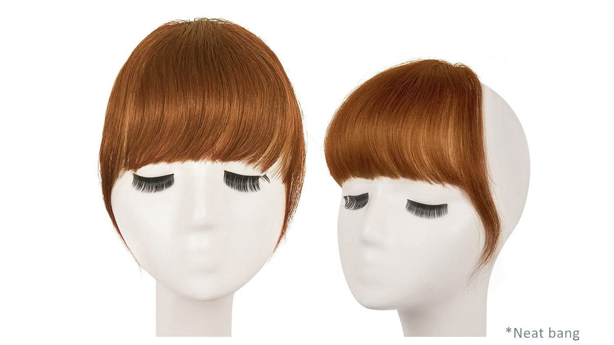 Extensiones de flequillo de cabello sintentico para mujeres, castaño rojizo - Quierox - Tienda Online
