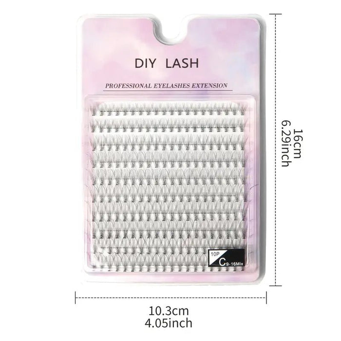 Extensiones de pestañas individuales DIY voluminosas y con puntas, 10P - D9 - 16Mix - Quierox - Tienda Online