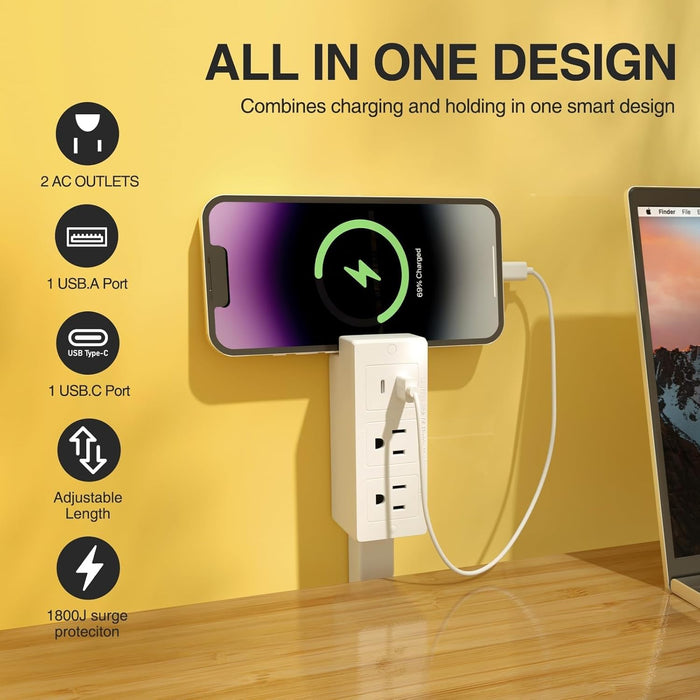 Extensor de toma de corriente, salida extensible para lugares difíciles de alcanzar - Quierox - Tienda Online