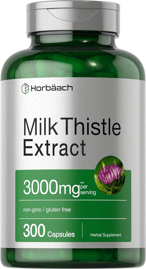 Extracto de cardo mariano de Horbäach | 3000 mg | 300 Cápsulas | Suplemento sin OGM - Quierox - Tienda Online