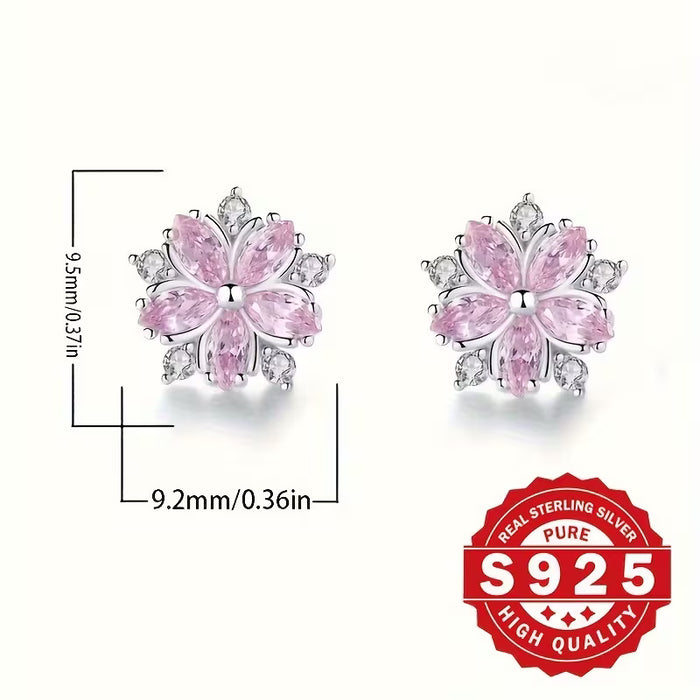 Pendientes de Mujer Característicos de Flor de Cerezo Rosa