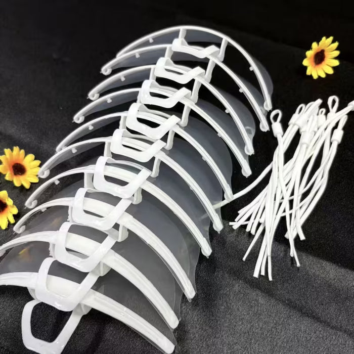 10 Mascarilla facial transparente de plástico para servicio de alimentos Protector antisalpicaduras
