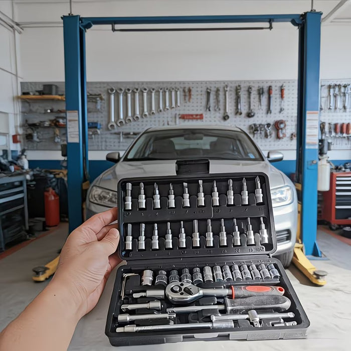 Kit de herramientas multifuncional para reparación de coches de 46 piezas