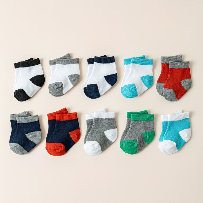 10 Pares de Calcetines Coloridos en Contrastantes Adecuados para Todas las Estaciones Suaves