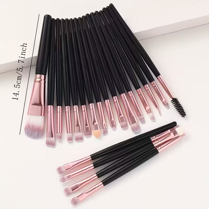 Juego De Brochas De Maquillaje De 20 Piezas, Brocha De Base Sintética