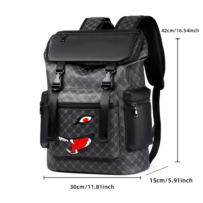 Mochila casual unisex de PVC, multicompartimentos antirrobo de gran capacidad