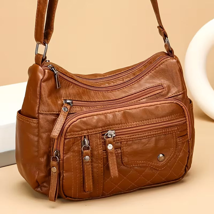 1pc Bolso de Hombro Casual Gran Capacidad con Correa Ajustable Y Cierre de Cremallera