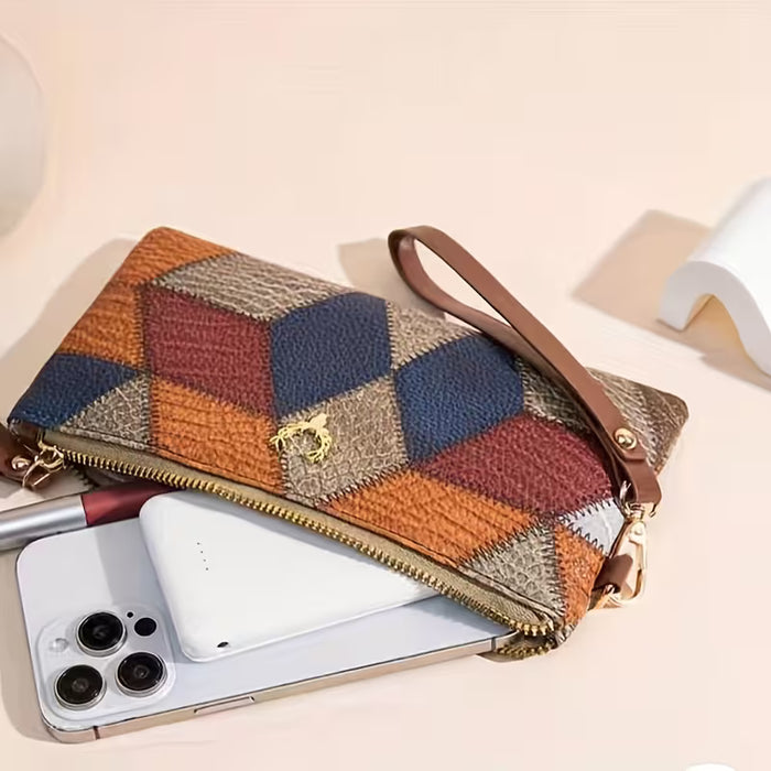 Bolso de mano para mujer estilo vintage con cremallera