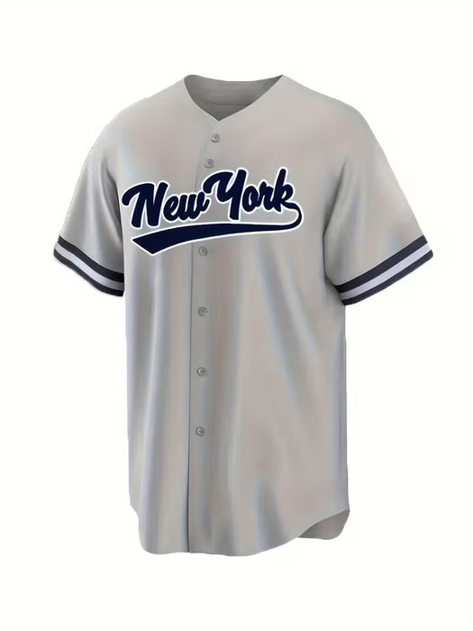 Camiseta de béisbol gris para hombre con el número #22 de Nueva York