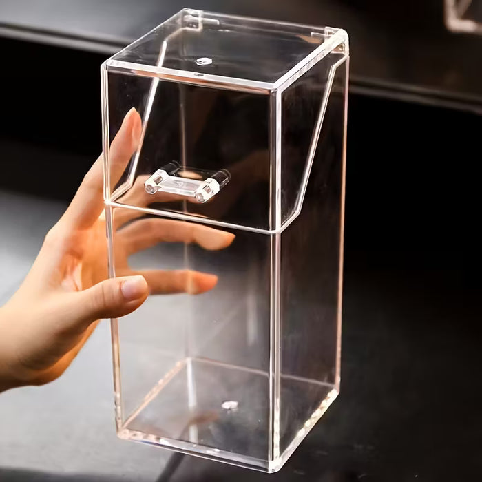 1pc Cubo de Almacenamiento de Escritorio con Tapa para Brochas de Maquillaje y Porta Lápices