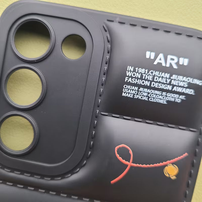 Funda para telefono con  diseño de chaqueta de plumas de lujo para galaxy A35