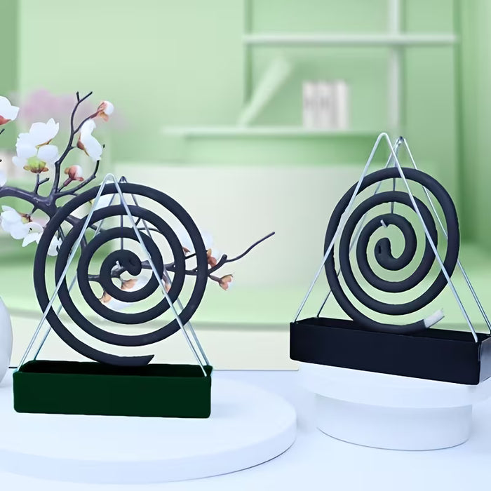 3 soportes para espirales antimosquitos hechos de hierro triangular y conectores de plástico