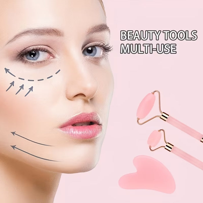 Set de 7 piezas rosa para la limpieza facial