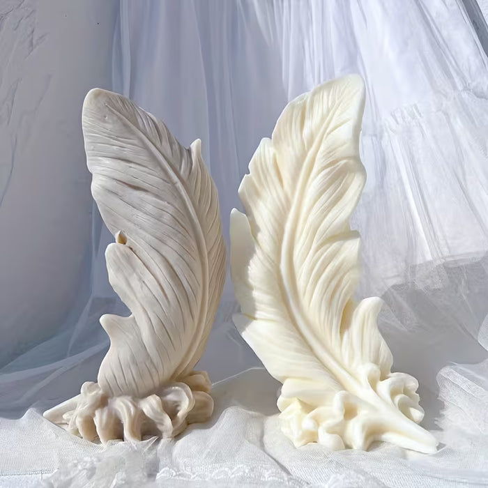 Molde de silicona decorativo de pluma para velas